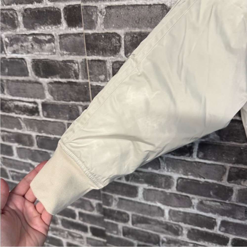NWT Athleta SATEEN BOMBER jacket Bone cream size M‎ - Picture 5 of 14